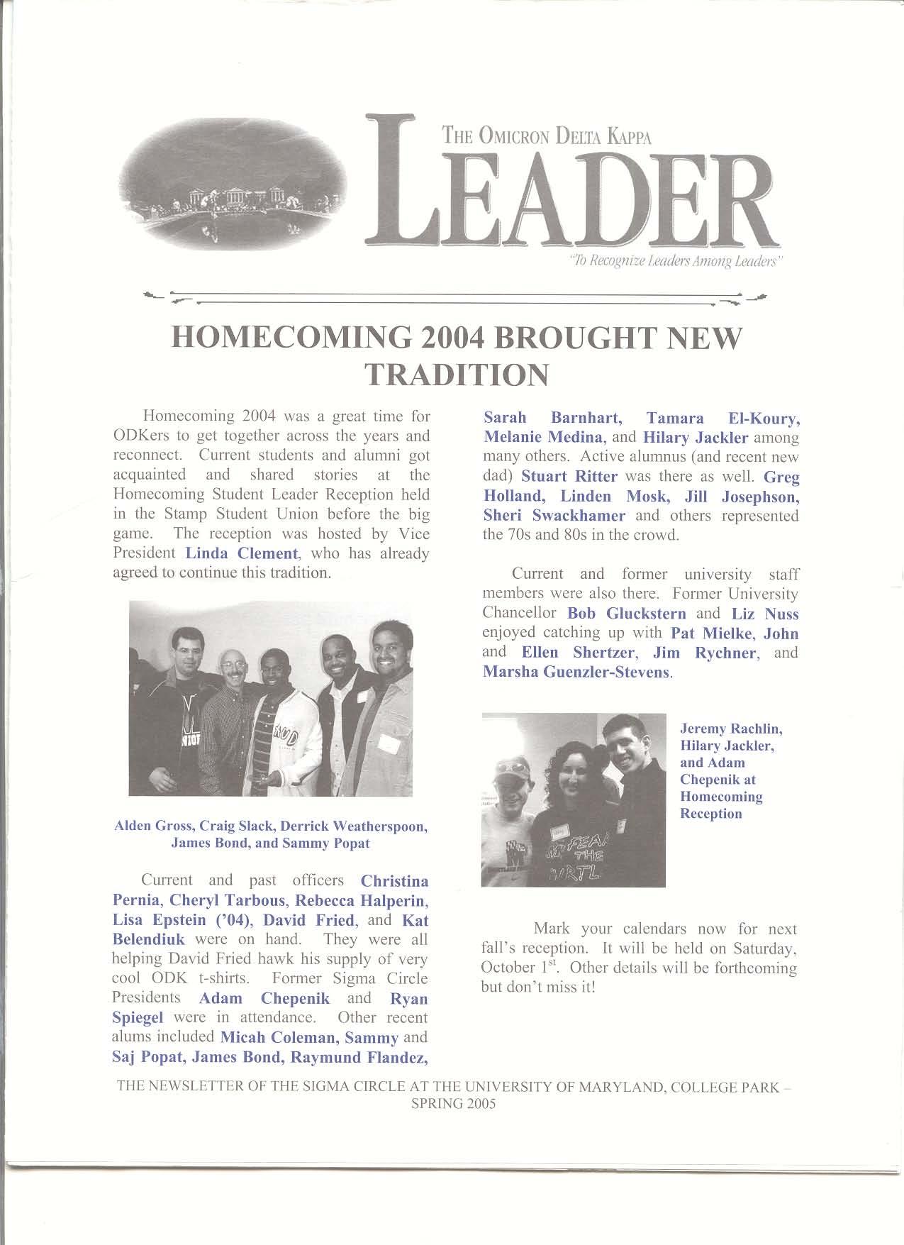 Front cover of Spring 2005 Newsletter