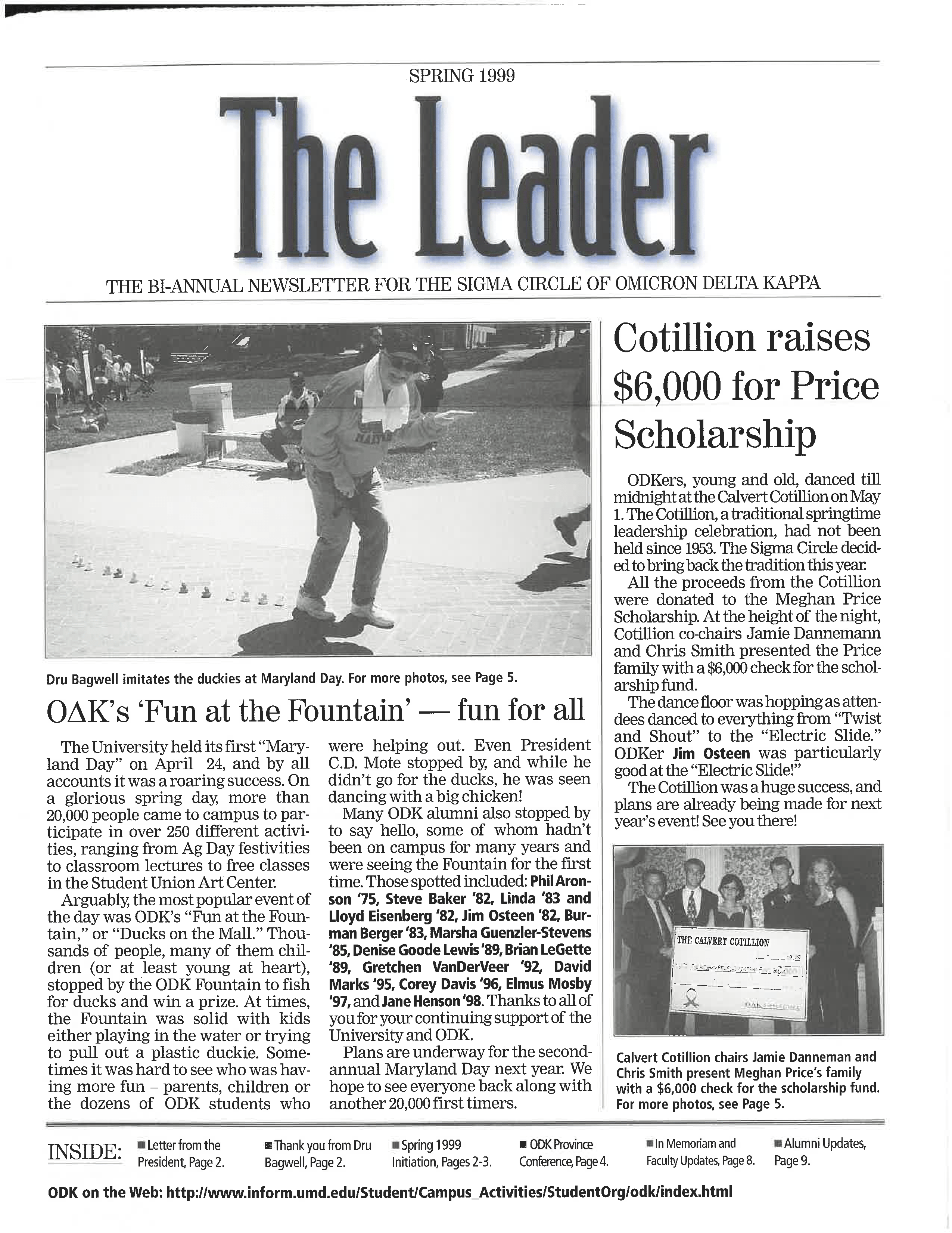 Front cover of Spring 1999 Newsletter