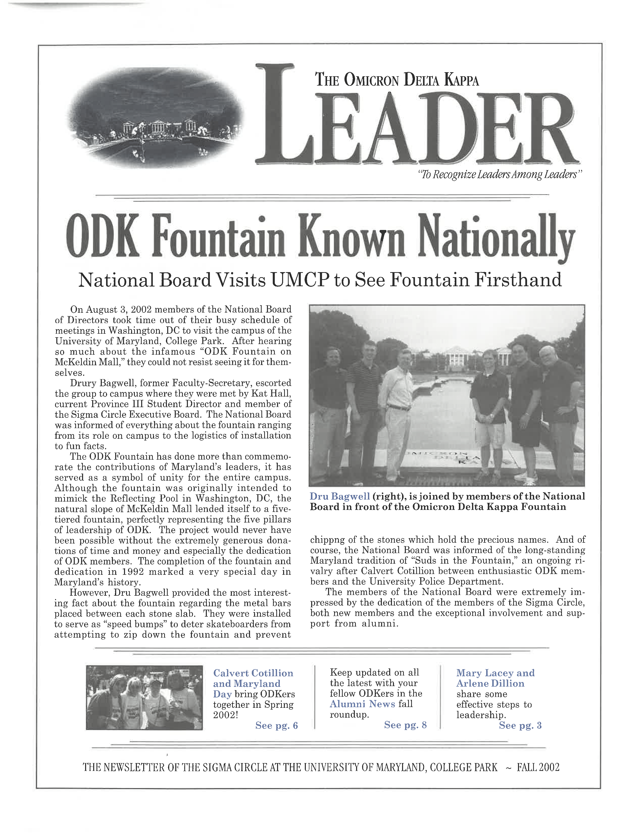 Front cover of Fall 2002 Newsletter