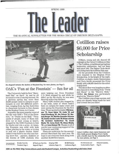 Front cover of Spring 1999 Newsletter