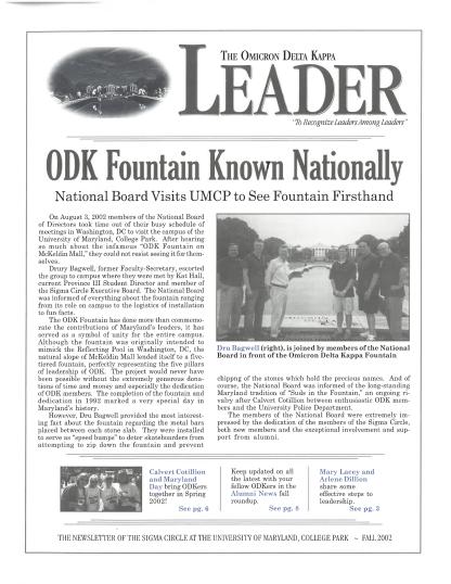 Front cover of Fall 2002 Newsletter